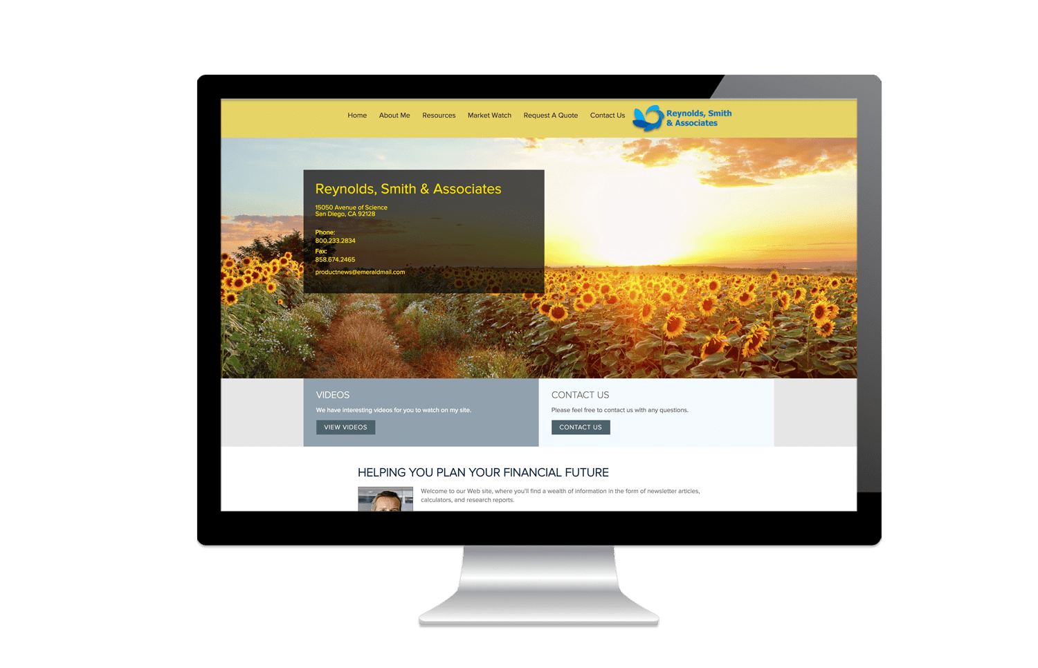 advisor website template with field landscape  