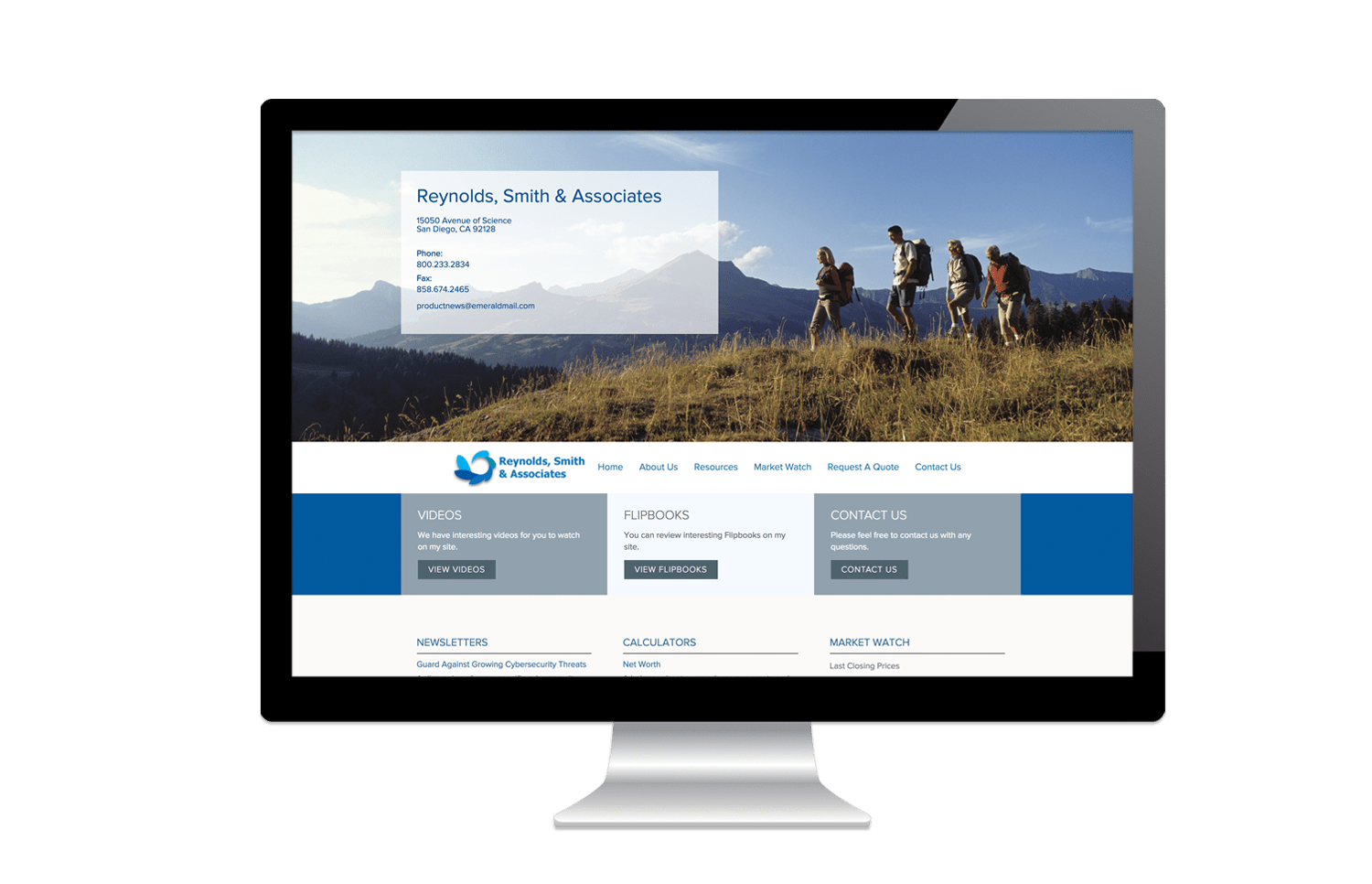 advisor website template with mountain landscape  
