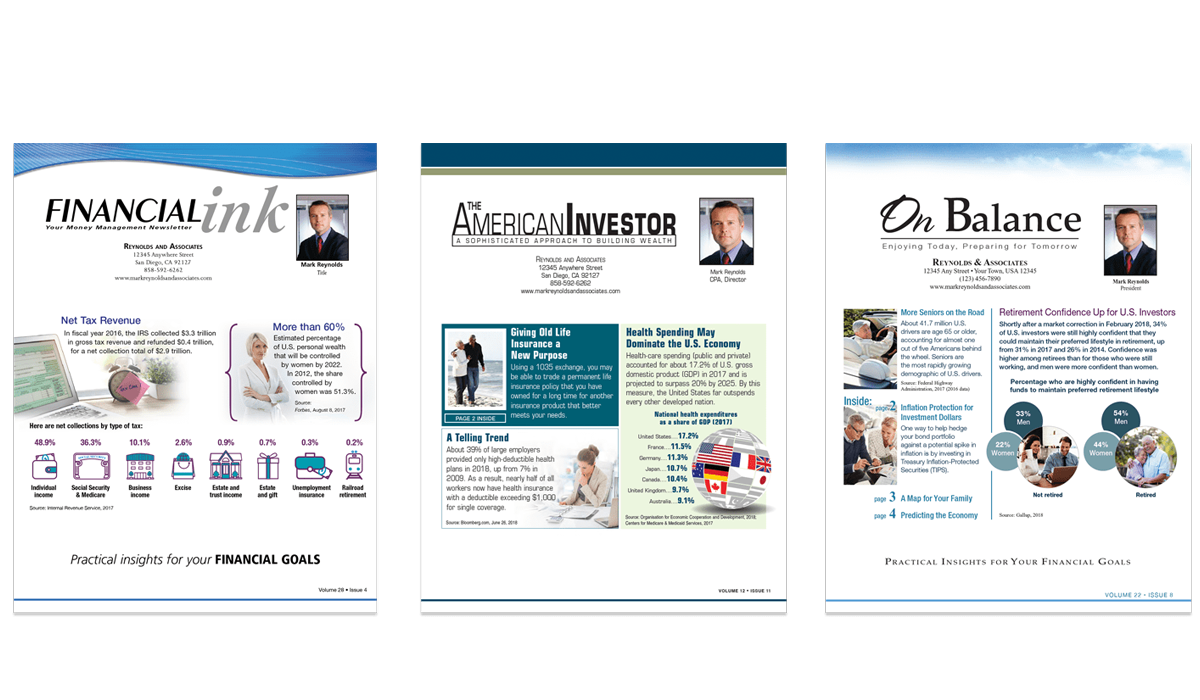 FINRA-reviewed newsletters for financial advisor client retention